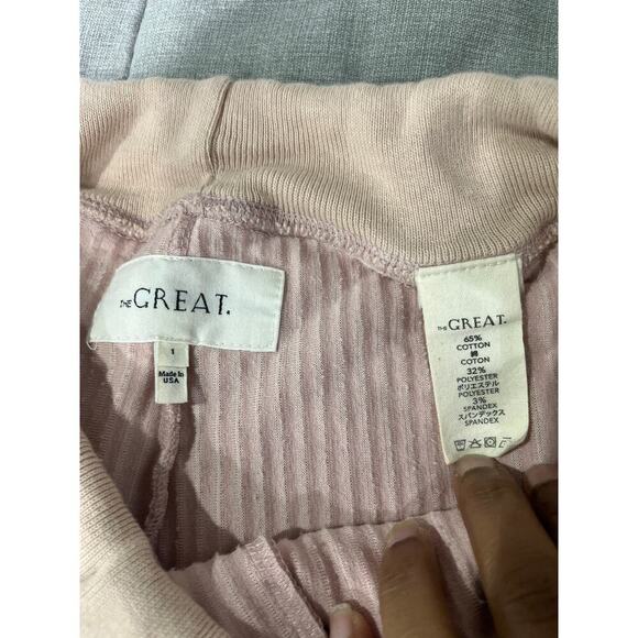 The Great Corduroy Lantern Sweat Pant Joggers in Pale Pink Sz S - Picture 4 of 6